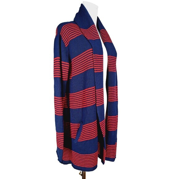Emerson Street Premier‎ Womens Navy Red Striped Cardigan Quality Soft Small - Picture 3 of 8
